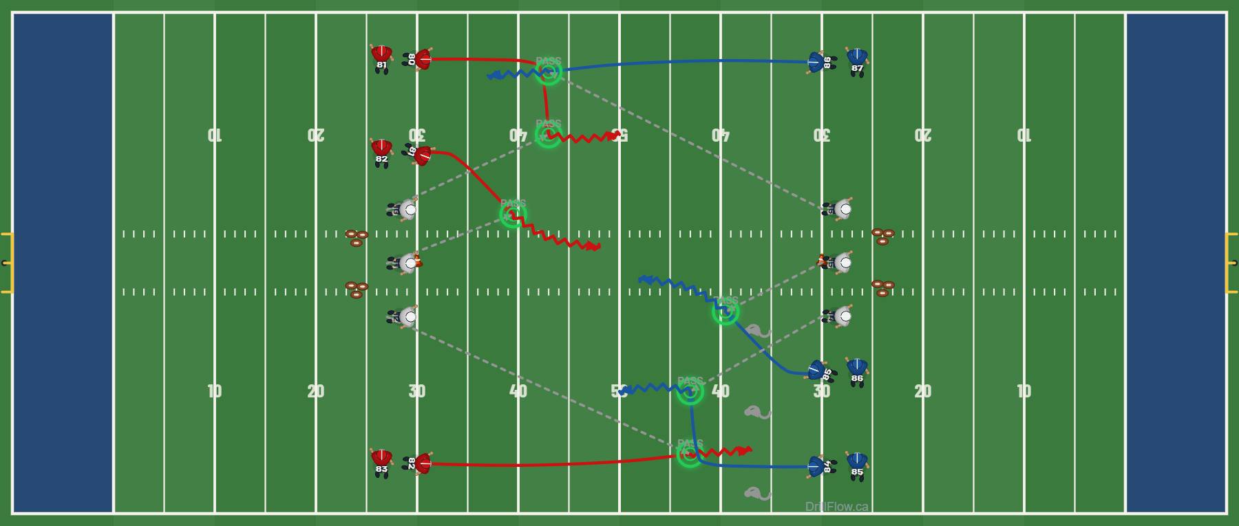 Routes on Air football drill diagram